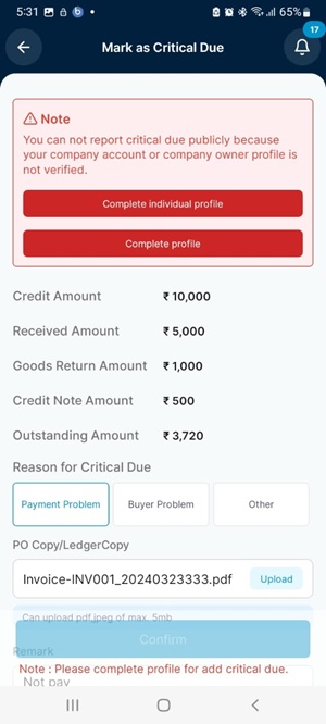 mark as critical due